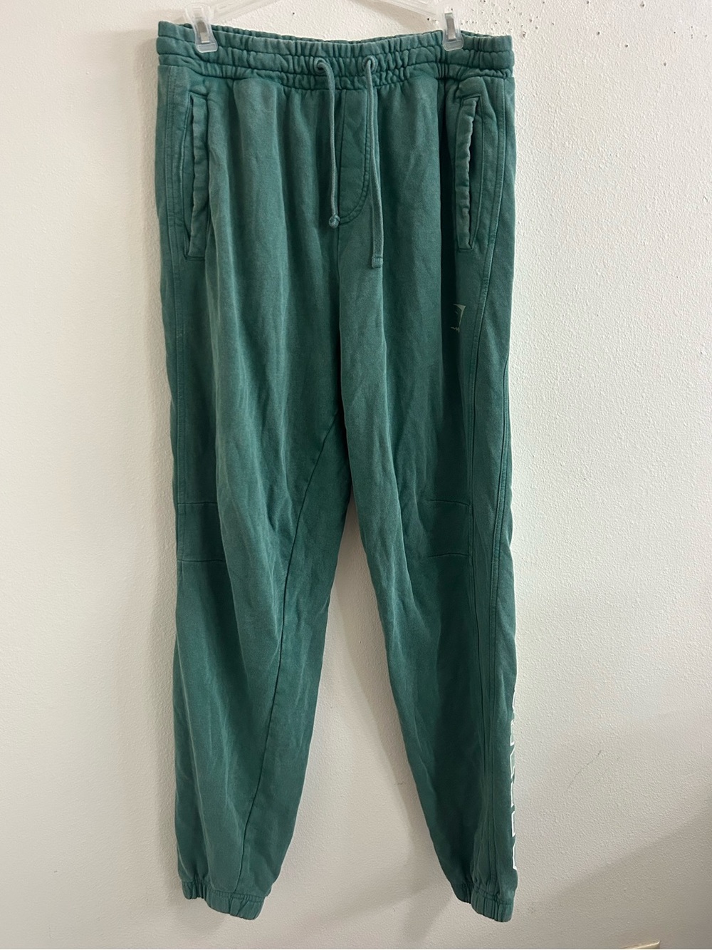 Gymshark collegiate lettering green jogger sweatpants